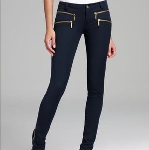 Michael Kors black rocker zip jeggings